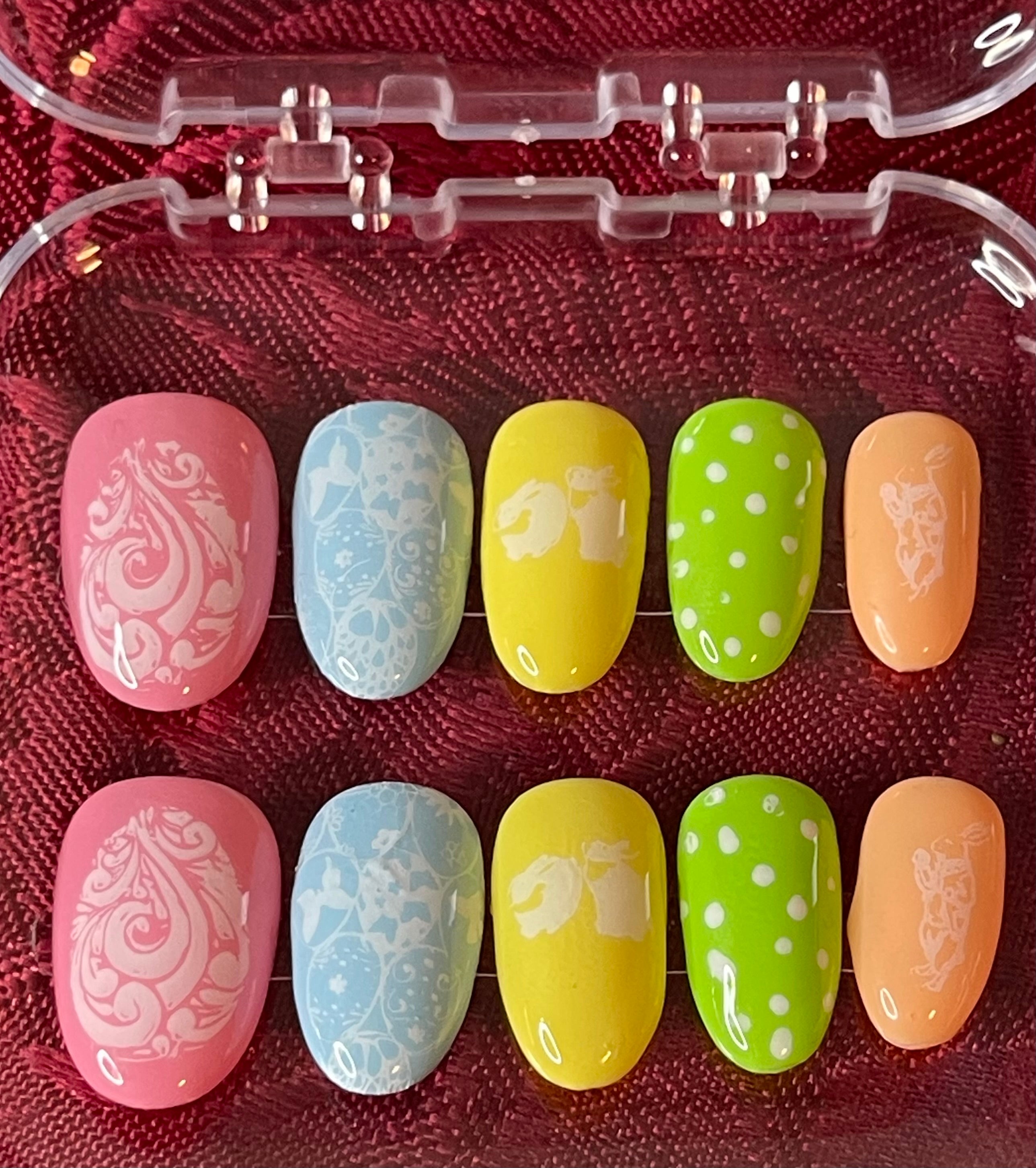Easter Press On Nails | Pastel Spring Nail Designs | Handmade