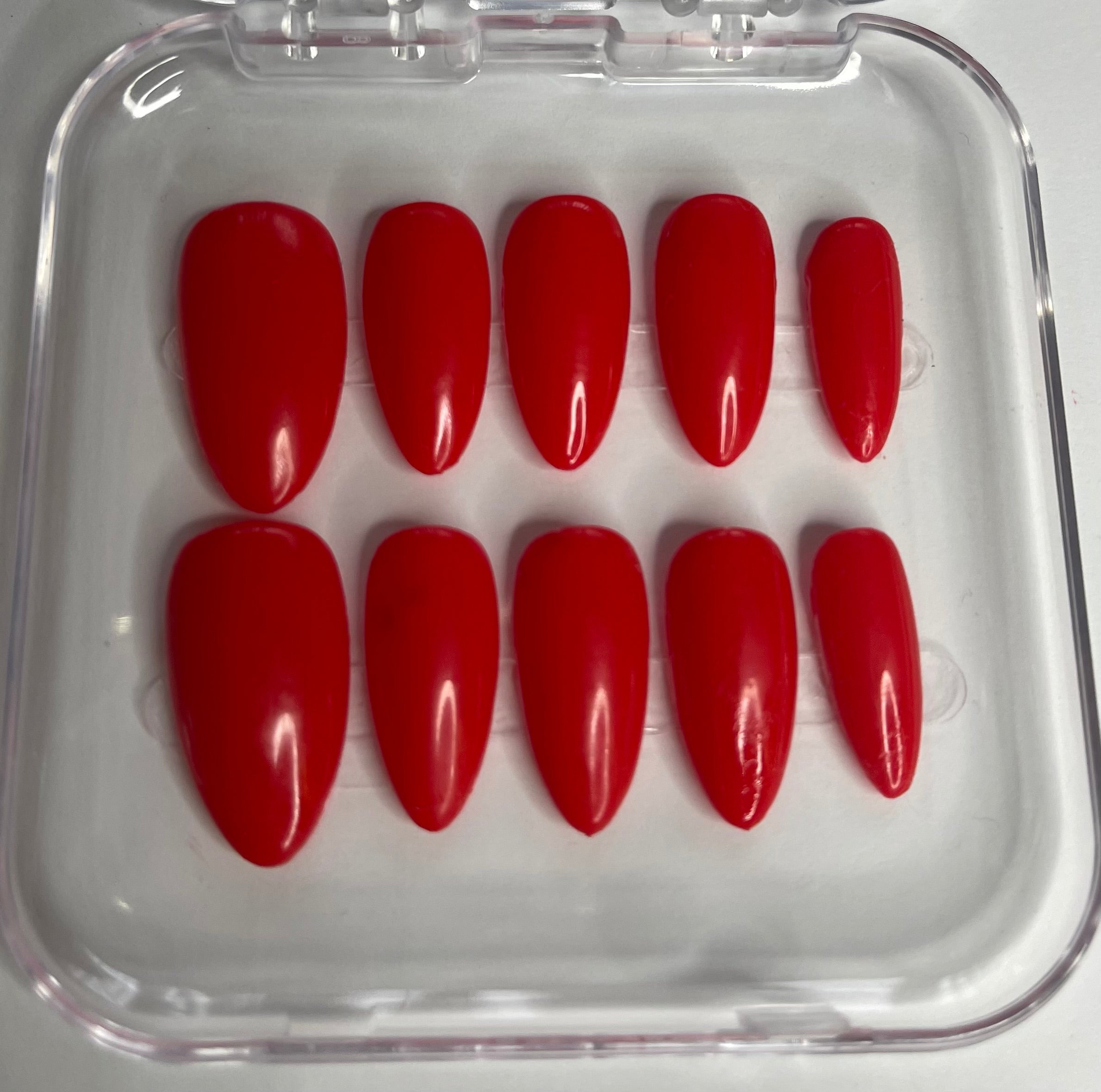 St George’s Flame Bright Red PressOn Nails | Handmade