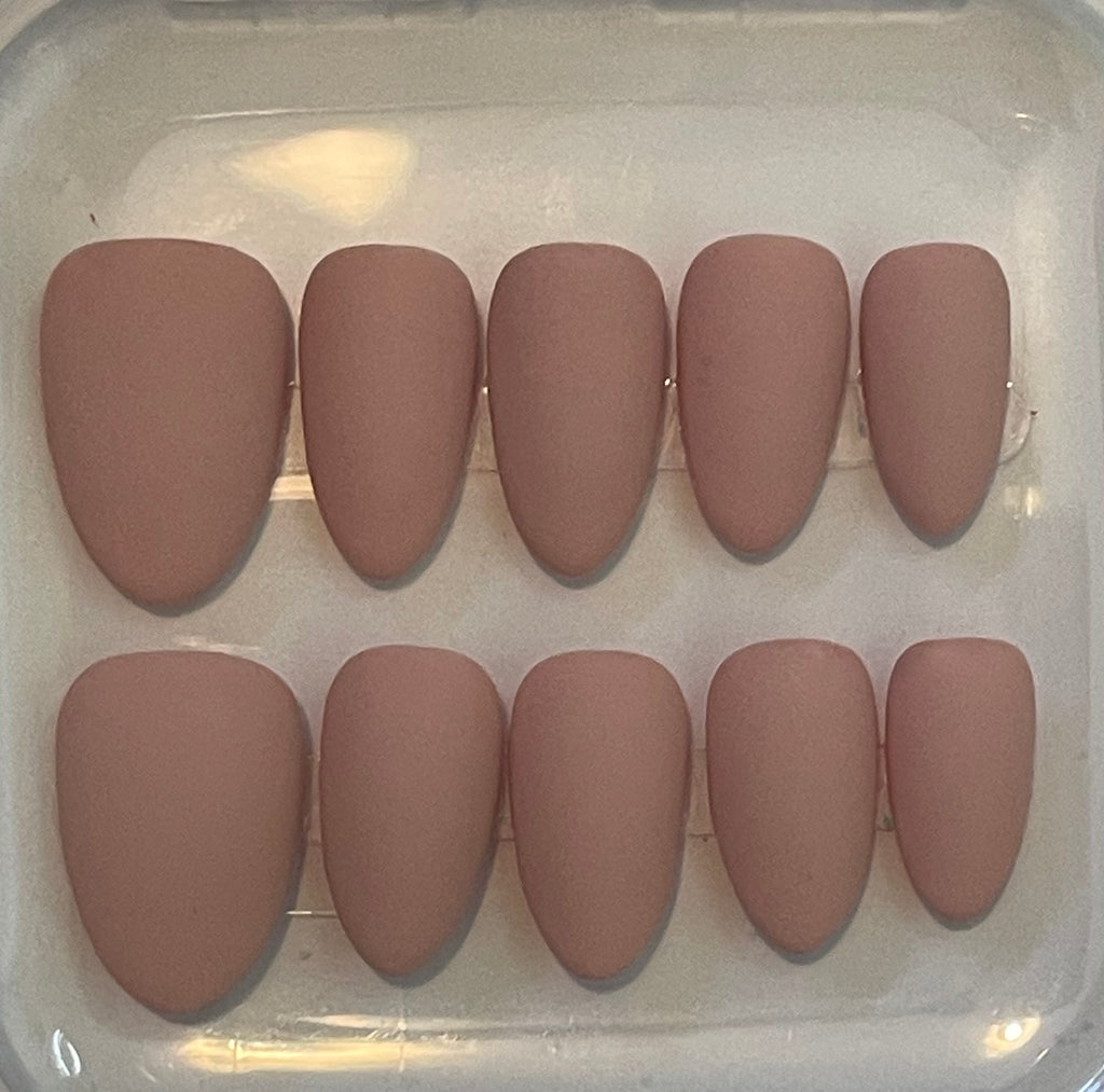 Pink Nude Matte Press-On Nails | Elegant Neutral Nails | Handmade