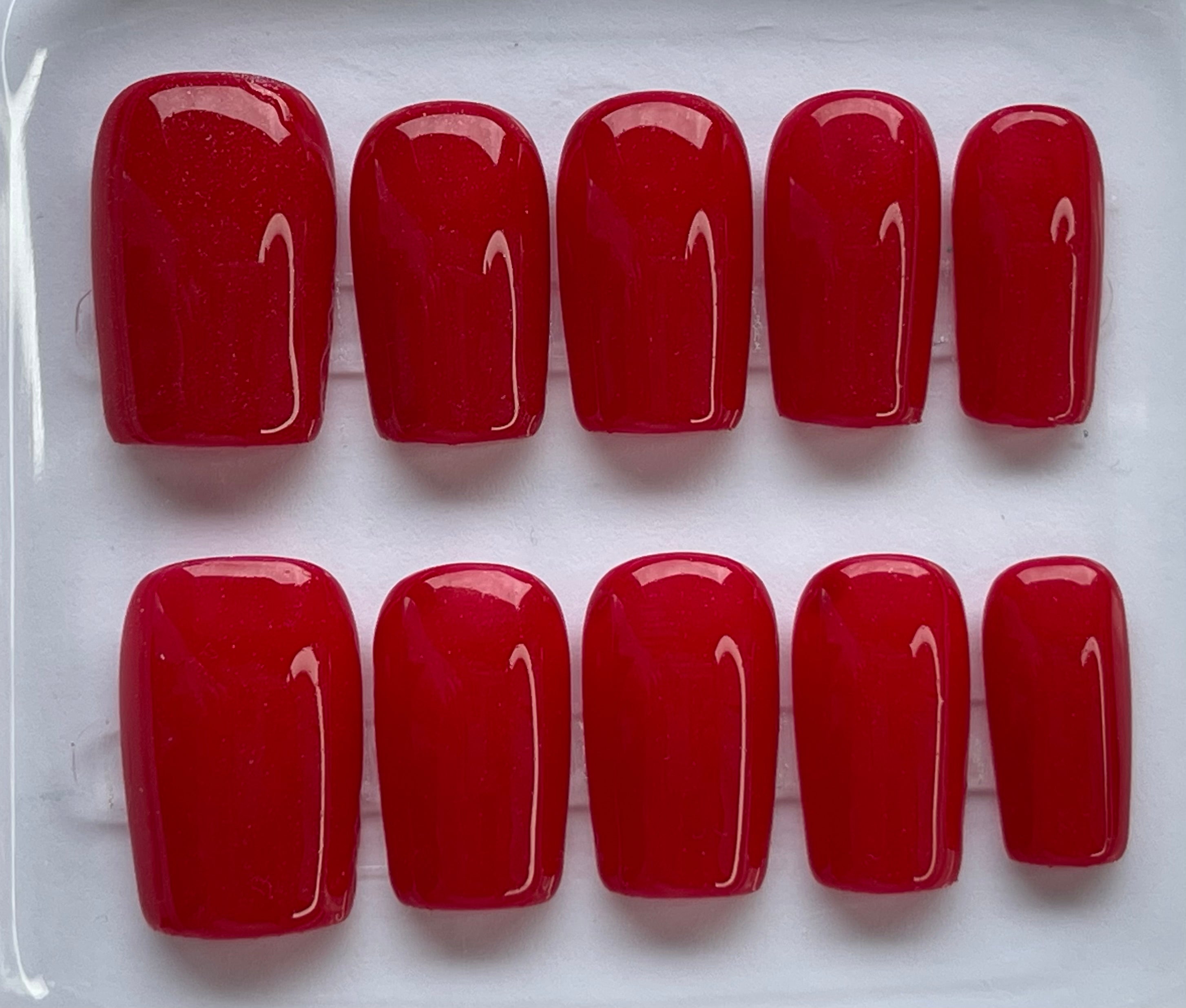 Dark Red Handmade Press-on Nails
