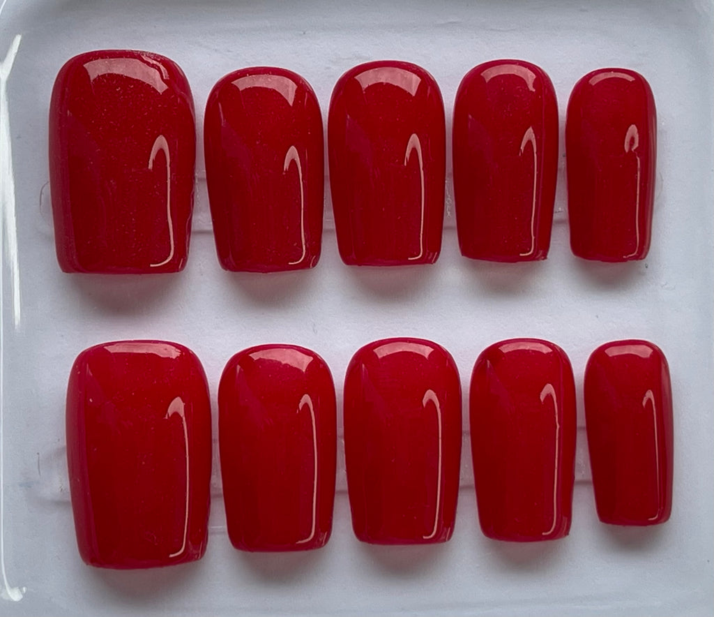 Dark Red Handmade Press-on Nails
