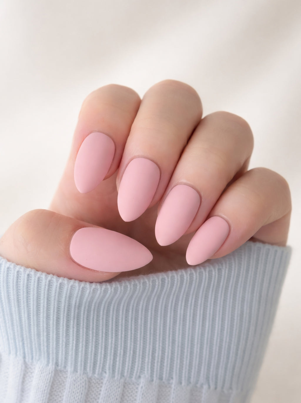 Pink Nude Matte Press-On Nails | Elegant Neutral Nails | Handmade