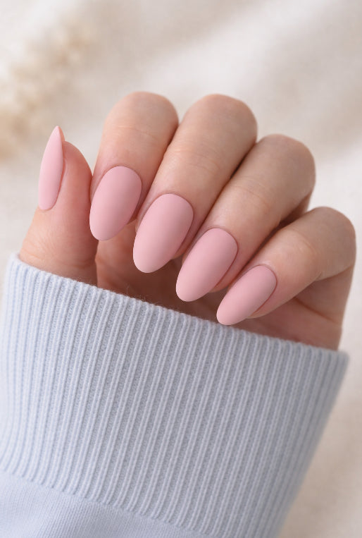 Pink Nude Matte Press-On Nails | Elegant Neutral Nails | Handmade