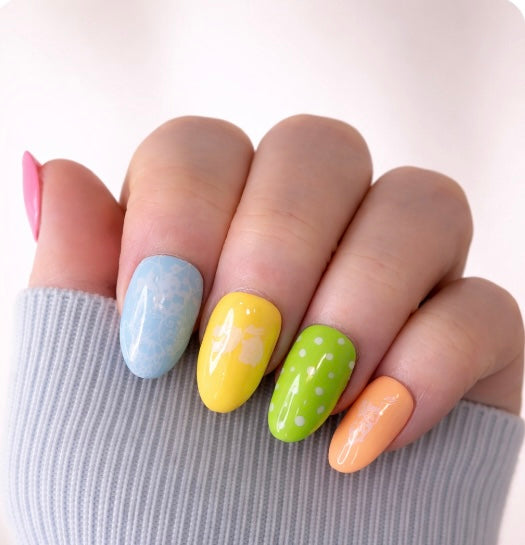 Easter Press On Nails | Pastel Spring Nail Designs | Handmade