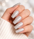 Sparkly Silver Press-on Nails | Handmade
