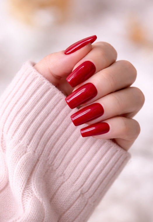 Dark Red Handmade Press-on Nails