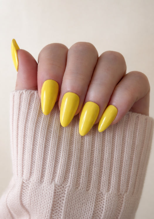 Bright Yellow Handmade Press-on Nails