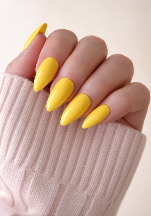 Bright Yellow Handmade Press-on Nails