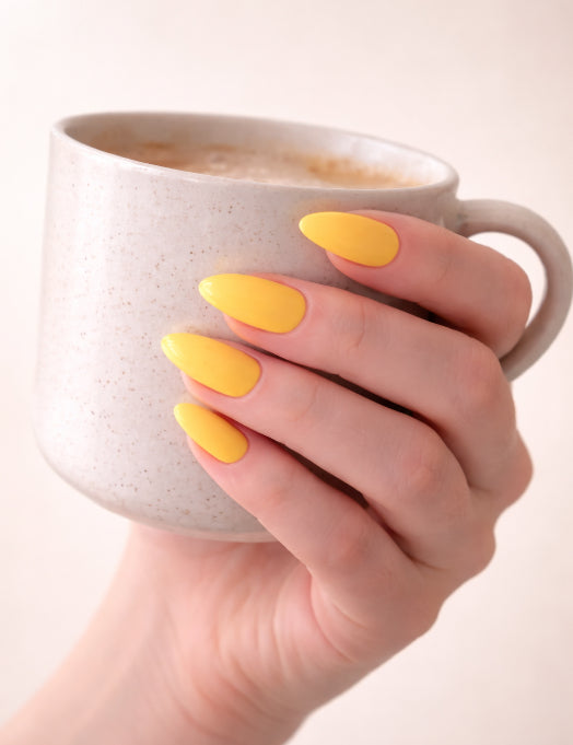Bright Yellow Handmade Press-on Nails