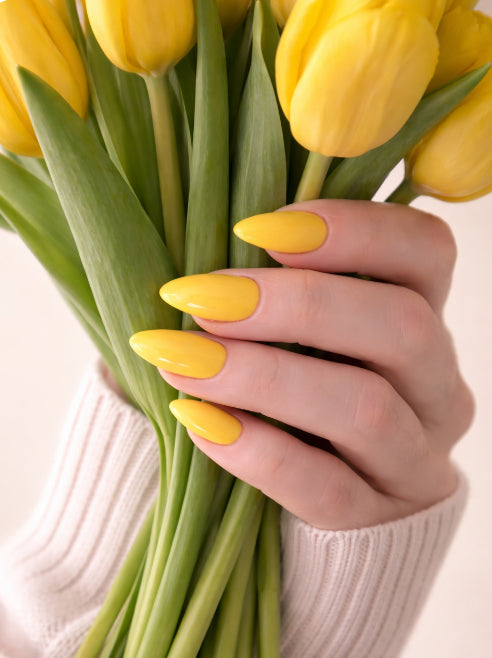 Bright Yellow Handmade Press-on Nails