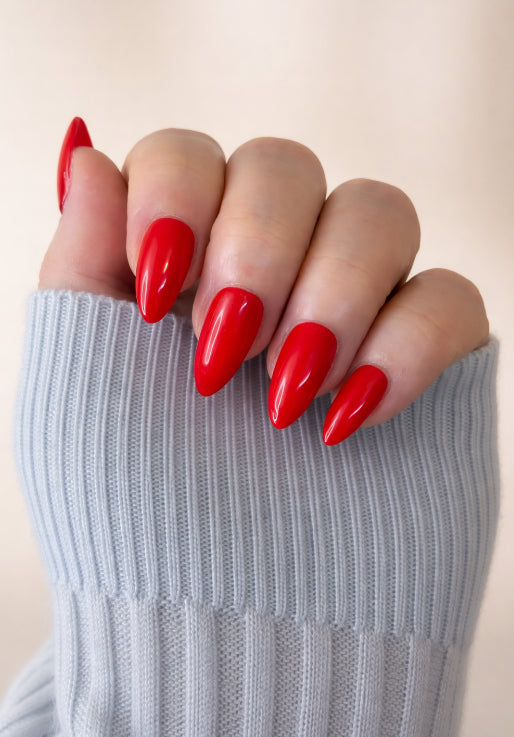 St George’s Flame Bright Red PressOn Nails | Handmade