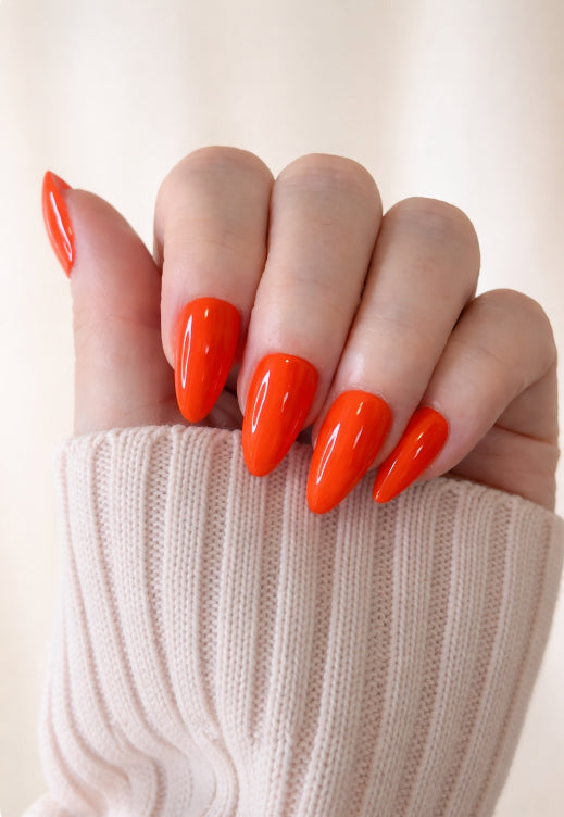Bright Orange Press-on nails