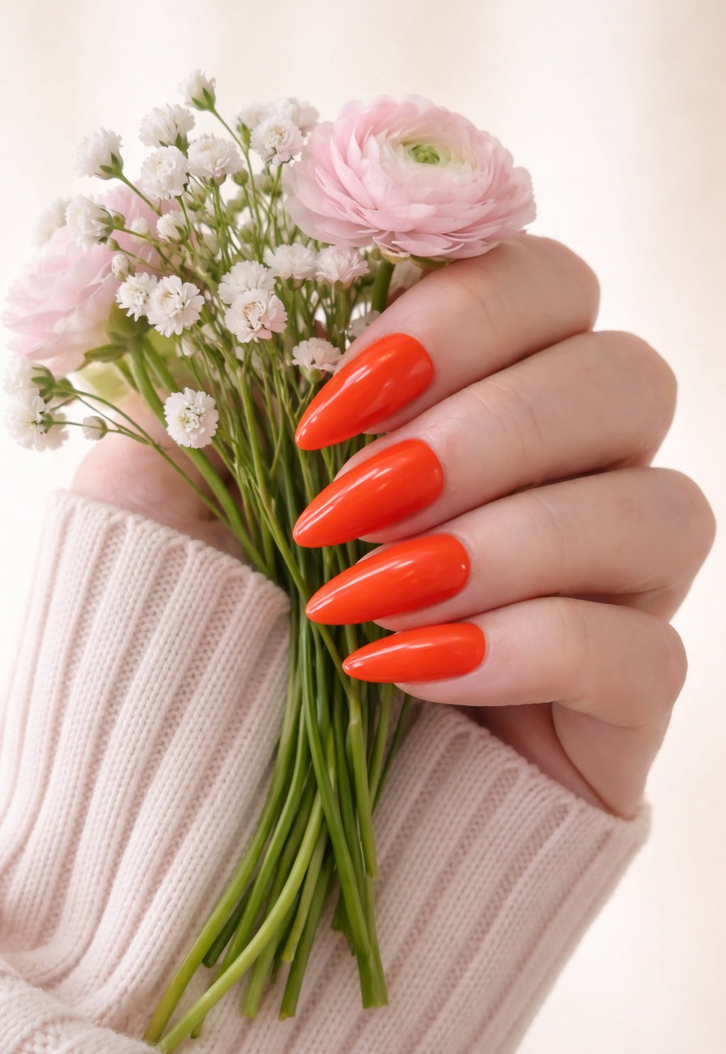 Bright Orange Press-on nails