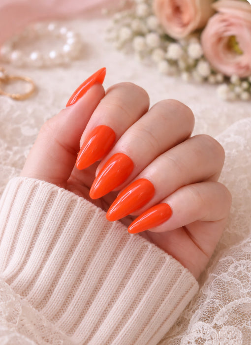 Bright Orange Press-on nails