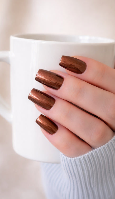 Bronze Metallic Handcrafted Press-On Nails