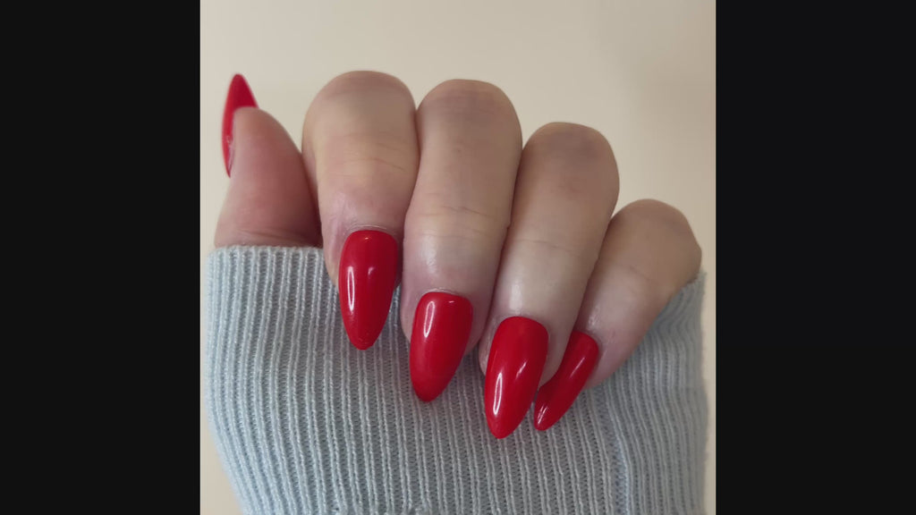 St George’s Flame Bright Red PressOn Nails | Handmade