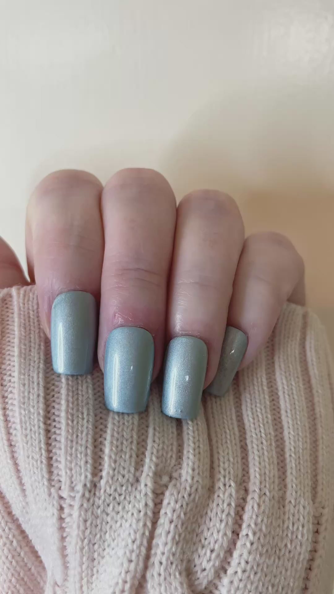 Metallic Blue Handmade Press-on nails